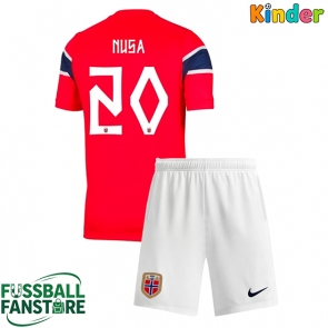 Norwegen Antonio Nusa #20 Replik Heimtrikot Kinder WM 2026 Kurzarm (+ Kurze Hosen)